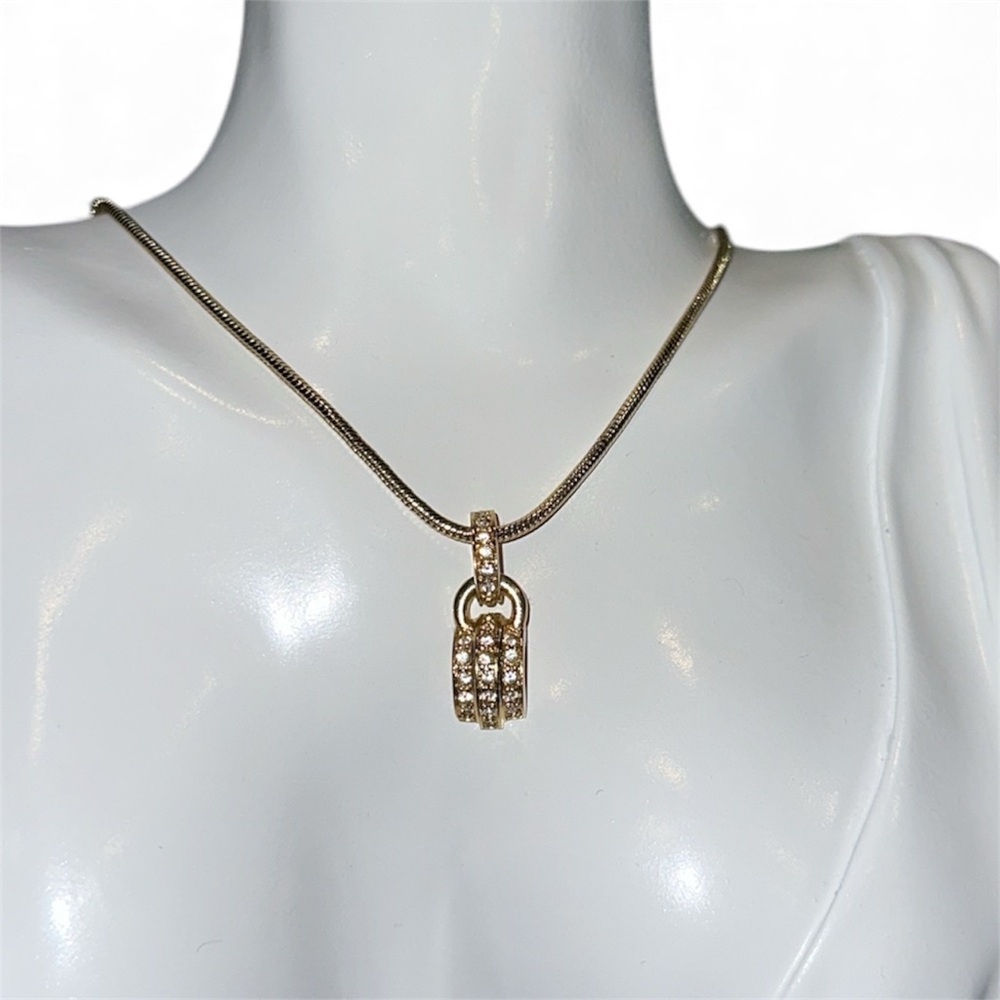 CHRISTIAN DIOR Vintage Crystal Gold plated necklace
